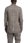 Masnada | SS26 - Woven Ramie Pleated Shirt, Grey M3675