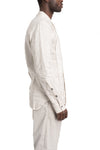 Masnada | SS26 - Woven Ramie Pleated Shirt, Off White M3675