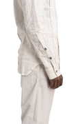Masnada | SS26 - Woven Ramie Pleated Shirt, Off White M3675