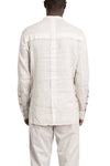 Masnada | SS26 - Woven Ramie Pleated Shirt, Off White M3675