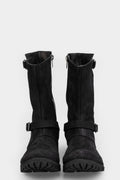 High leather buckle boots