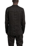 Masnada | SS26 - Woven Ramie Pleated Shirt, Black M3675