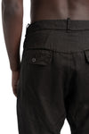 Masnada | SS26 - Woven Ramie Trousers, Black M3674