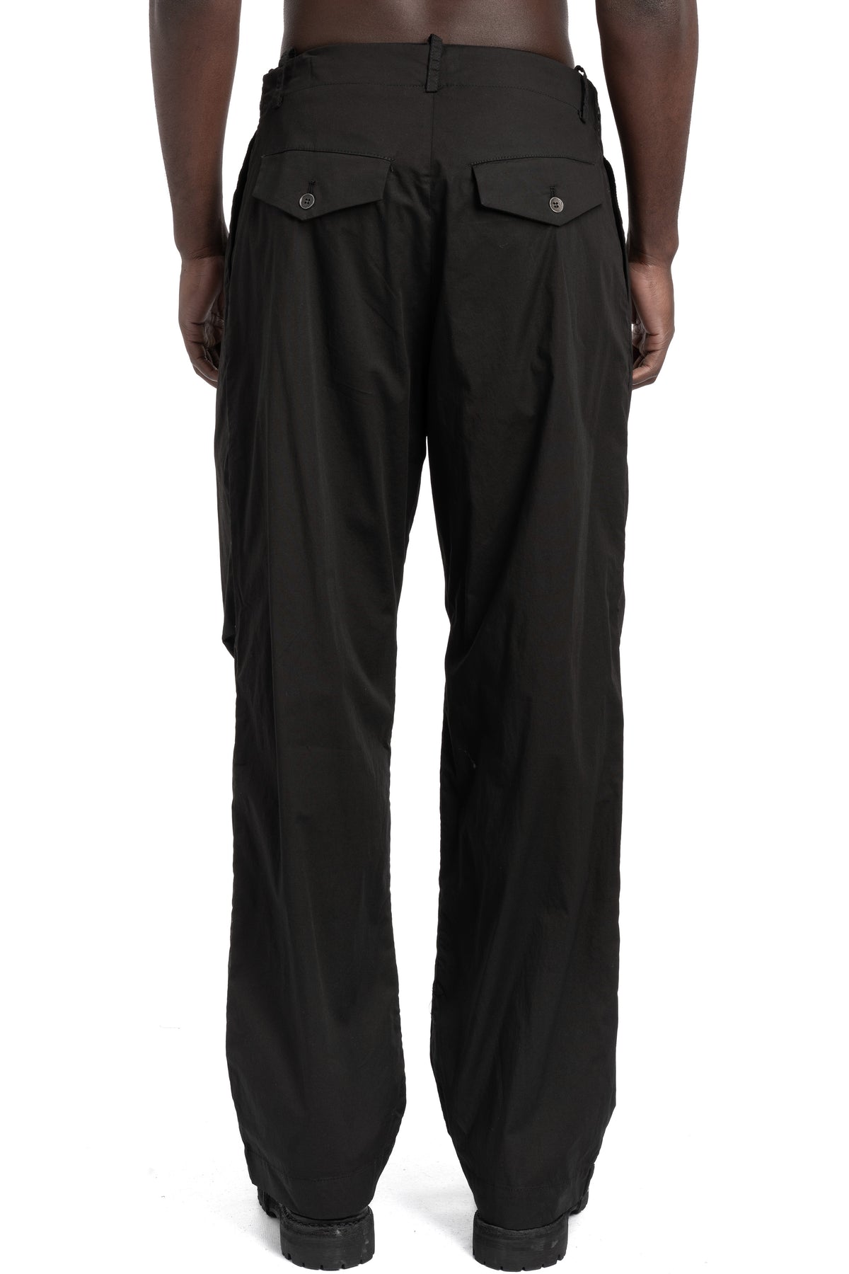 Masnada | SS26 - Large Leg Box Pleat Trousers, Black M3682