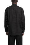 Y's by Yohji Yamamoto | SS26 - Linen pocket shirt, Black MK-B94