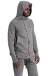 SAN263-1 | SS26 - Asymmetric Zip Hoodie, Grey SS26-0606-GY