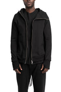 SAN263-1 | SS26 - Asymmetric Zip Hoodie, Black SS26-0606-BL