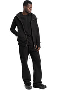 SAN263-1 | SS26 - Asymmetric Zip Hoodie, Black SS26-0606-BL