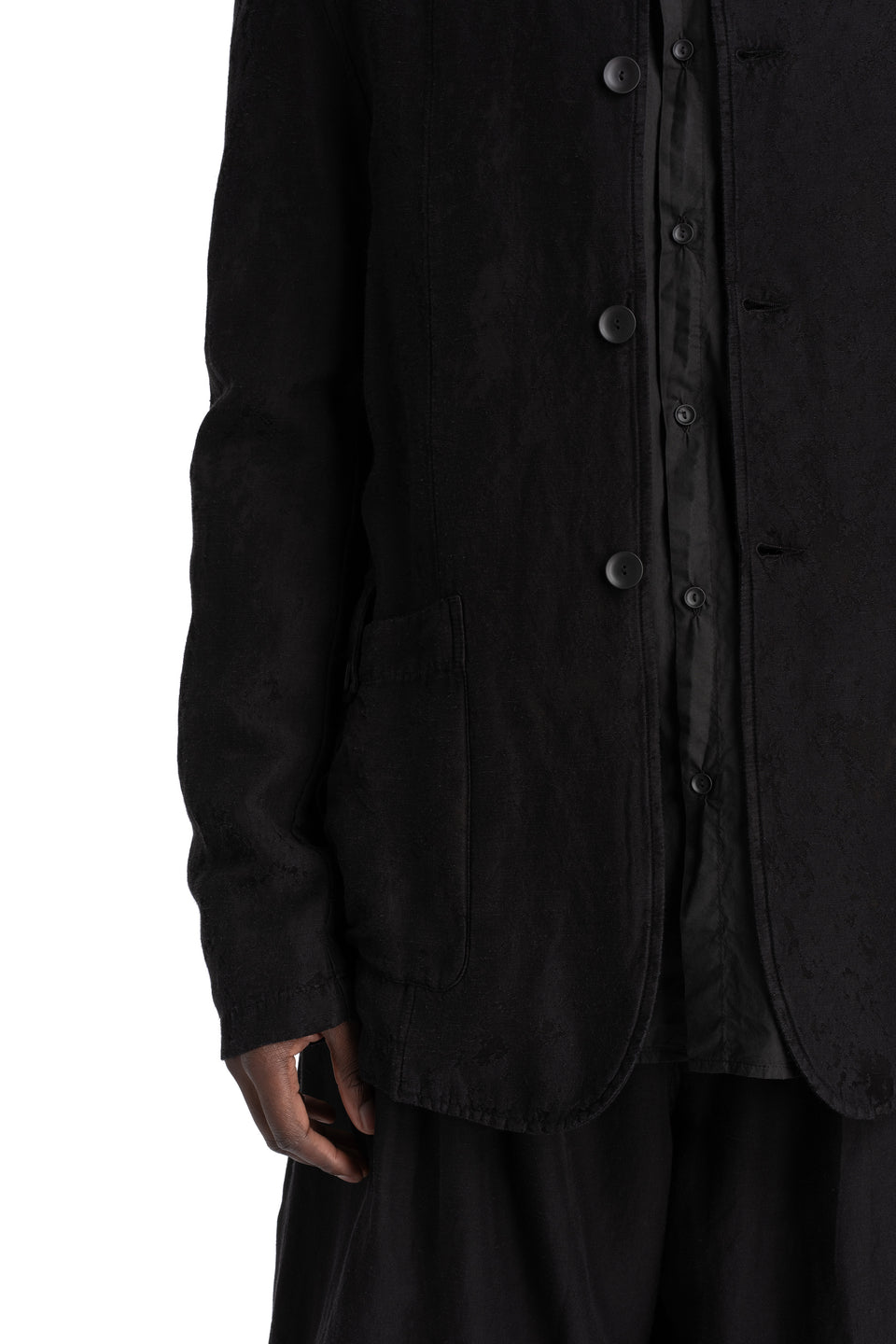 Buttoned up jacquard jacket