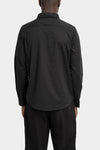 Never Enough | SS25 - Coated crinkled cotton shirt, Black, MSL009