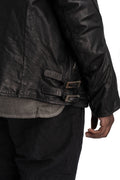Incarnation | Scar stitch leather biker jacket, Deep black 11-41587S