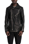 Incarnation | Scar stitch leather biker jacket, Deep black 11-41587S