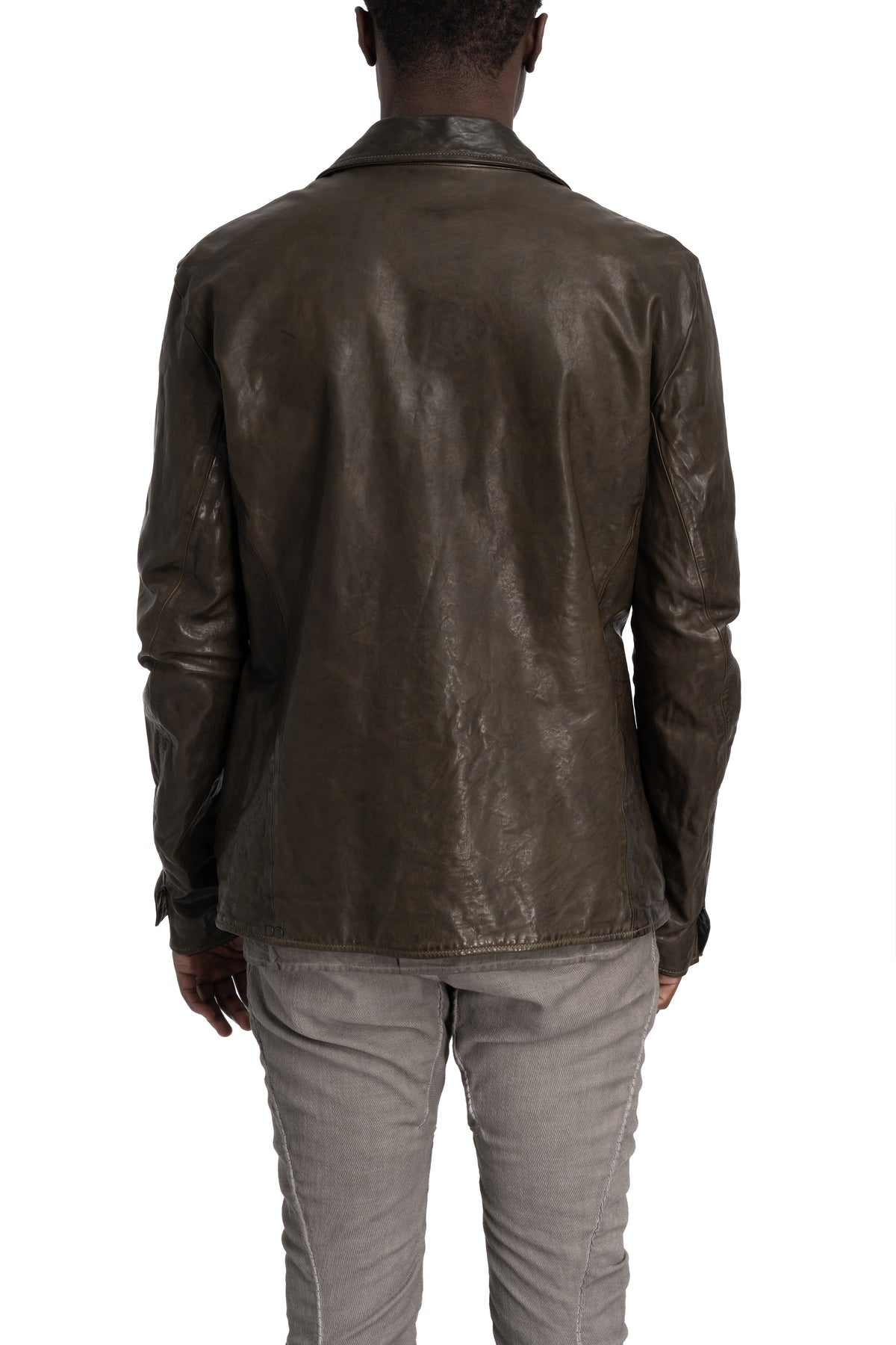 Incarnation | Hidden zip horse leather shirt jacket, 11-42007