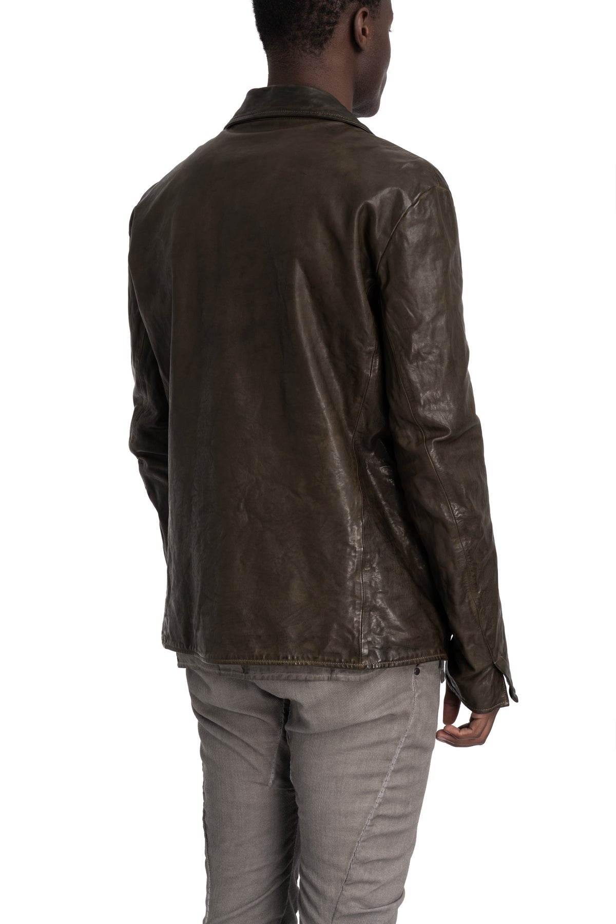Incarnation | Hidden zip horse leather shirt jacket, 11-42007