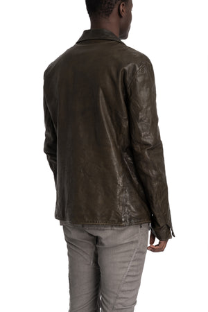Incarnation | Hidden zip horse leather shirt jacket, 11-42007