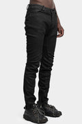 Slim curved leg jeans, Leather effect