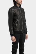 Washed leather bomber jacket