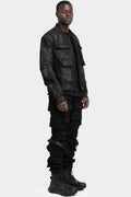 Tar coated patch pockets bomber jacket