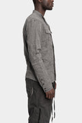 Double sleeve crinkled field shirt, Grey