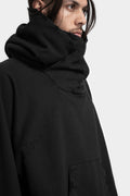 Cross neck hooded raglan sweatshirt