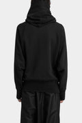 Cross neck hooded raglan sweatshirt