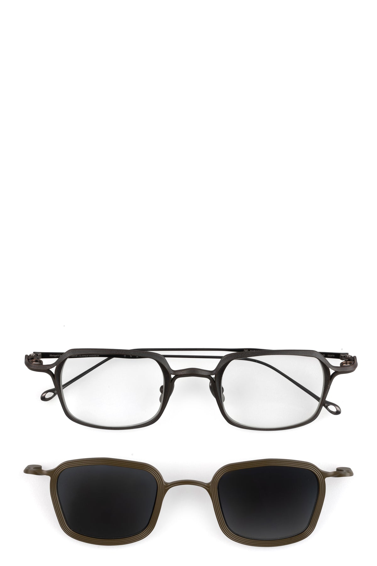 Rigards x The Viridi-Anne| RG2004TVA Clip sunglasses - Antique bronze / olive / dark grey lens