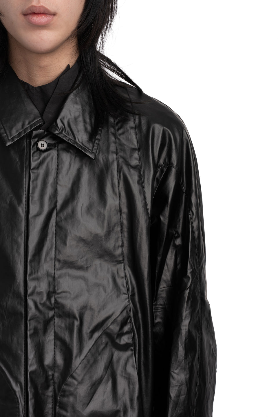 Vegan leather overshirt