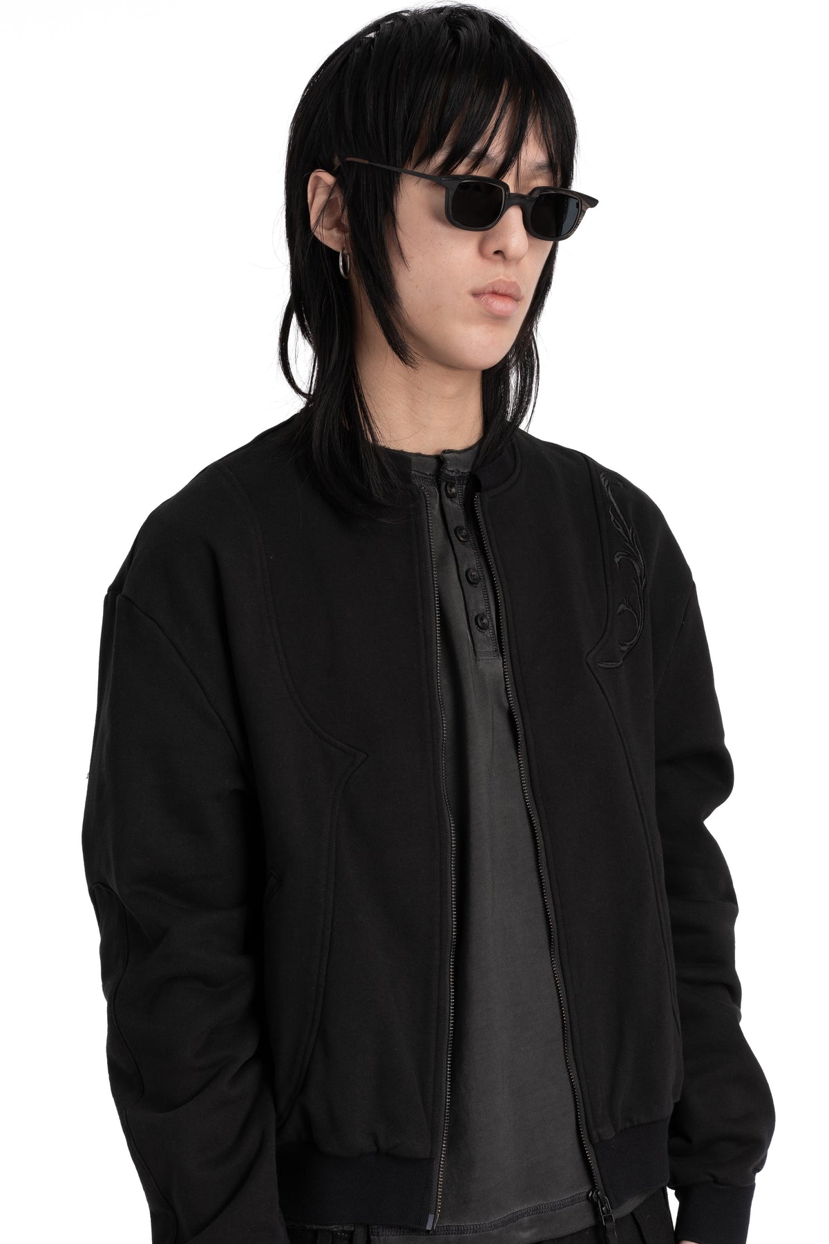 Rigards | RG1065 - Horn sunglasses, black/white / dark grey lens