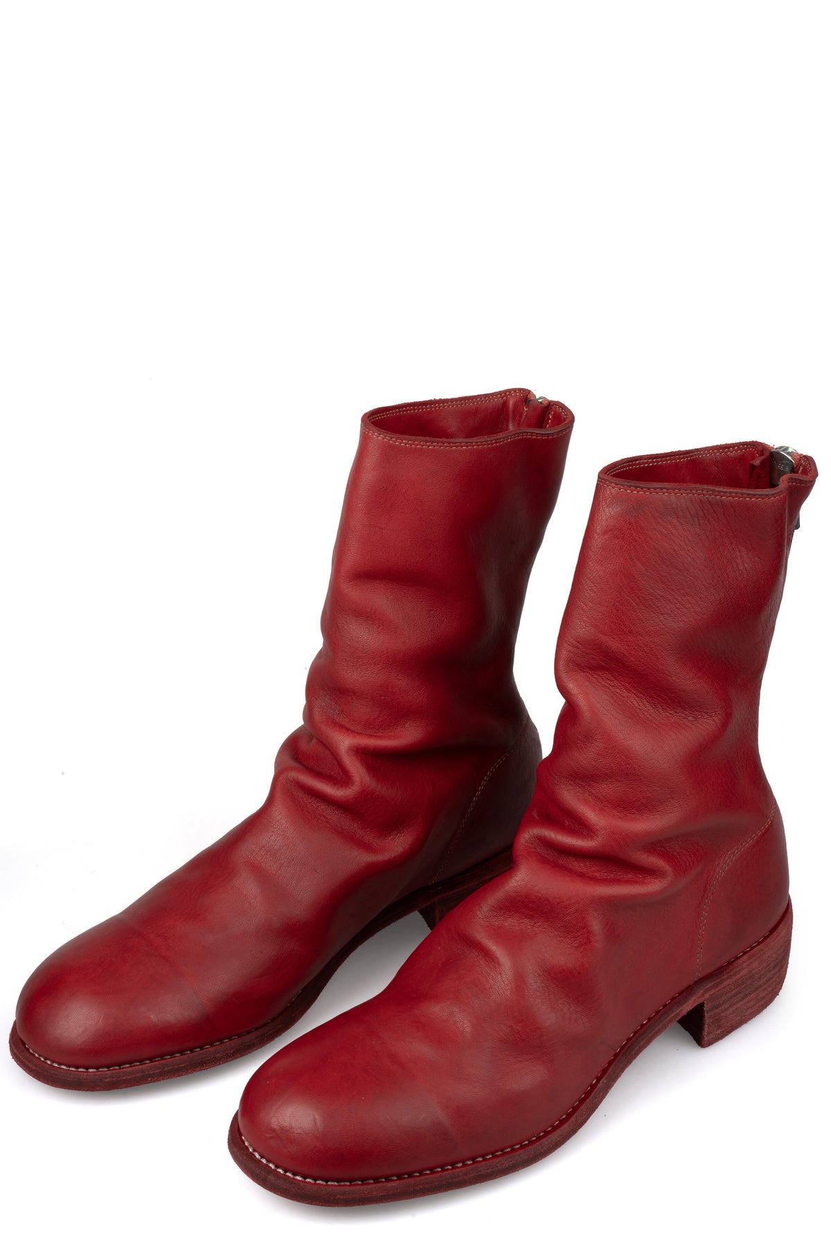 GUIDI - Back zip leather boots 788X, 1006T Blood Red