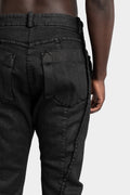 External seams jeans, Leather effect
