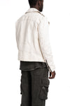 Never Enough | SS26 - Biker Leather Jacket, Dirty White MJL068