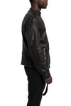 Never Enough | SS26 - Mandarin collar leather jacket, MJL078