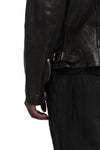 Never Enough | SS26 - Mandarin collar leather jacket, MJL078