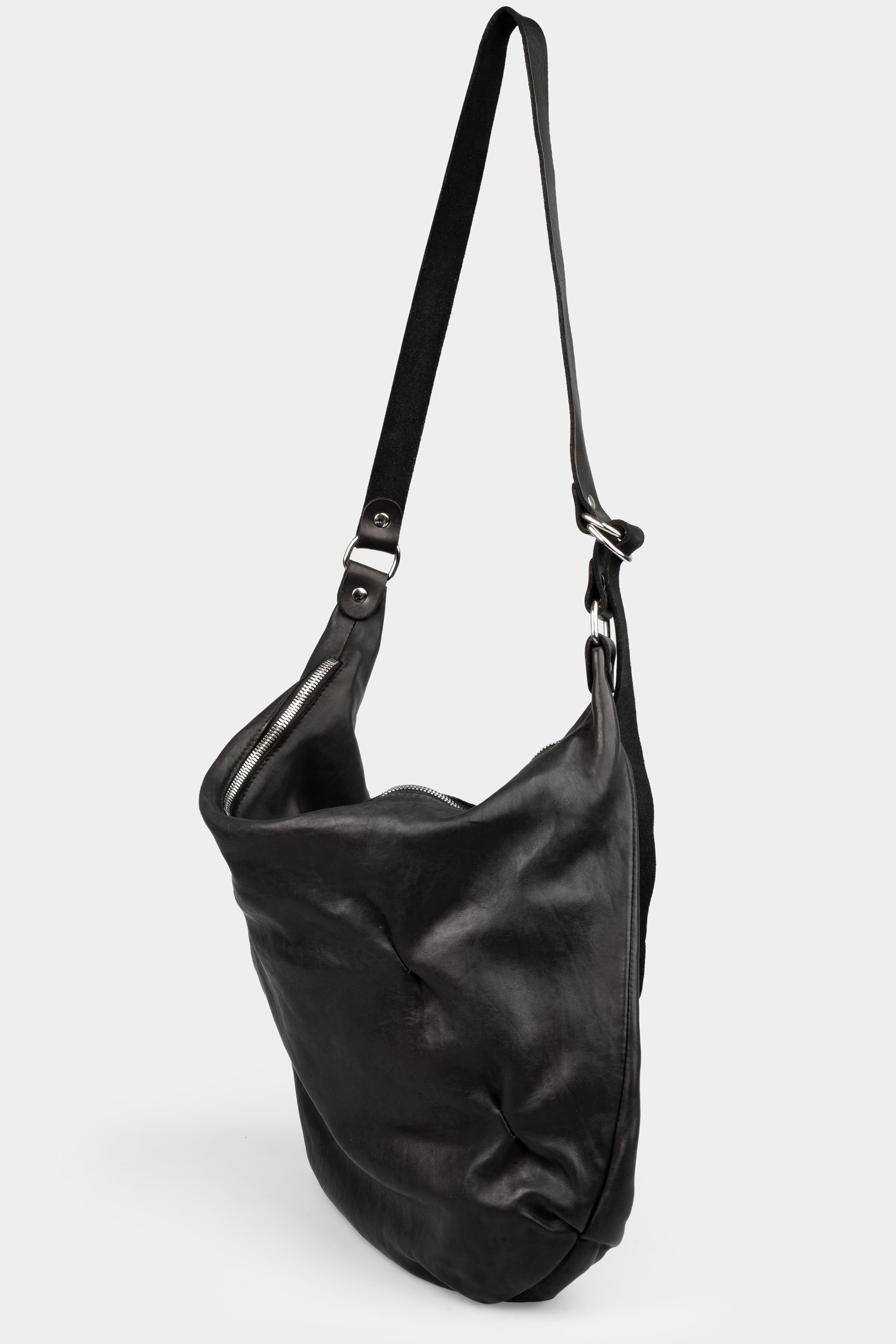 バッグ GUIDI HOBO BAG BLACK hide-m | GUIDI RD02 Medium Leather Hobo Bag, black horse leather