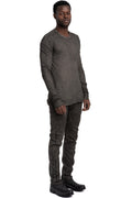 MD75 | SS26 - Fine ribbed long sleeve tee, Antra resin MD13266