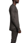 MD75 | SS26 - Fine ribbed long sleeve tee, Antra resin MD13266