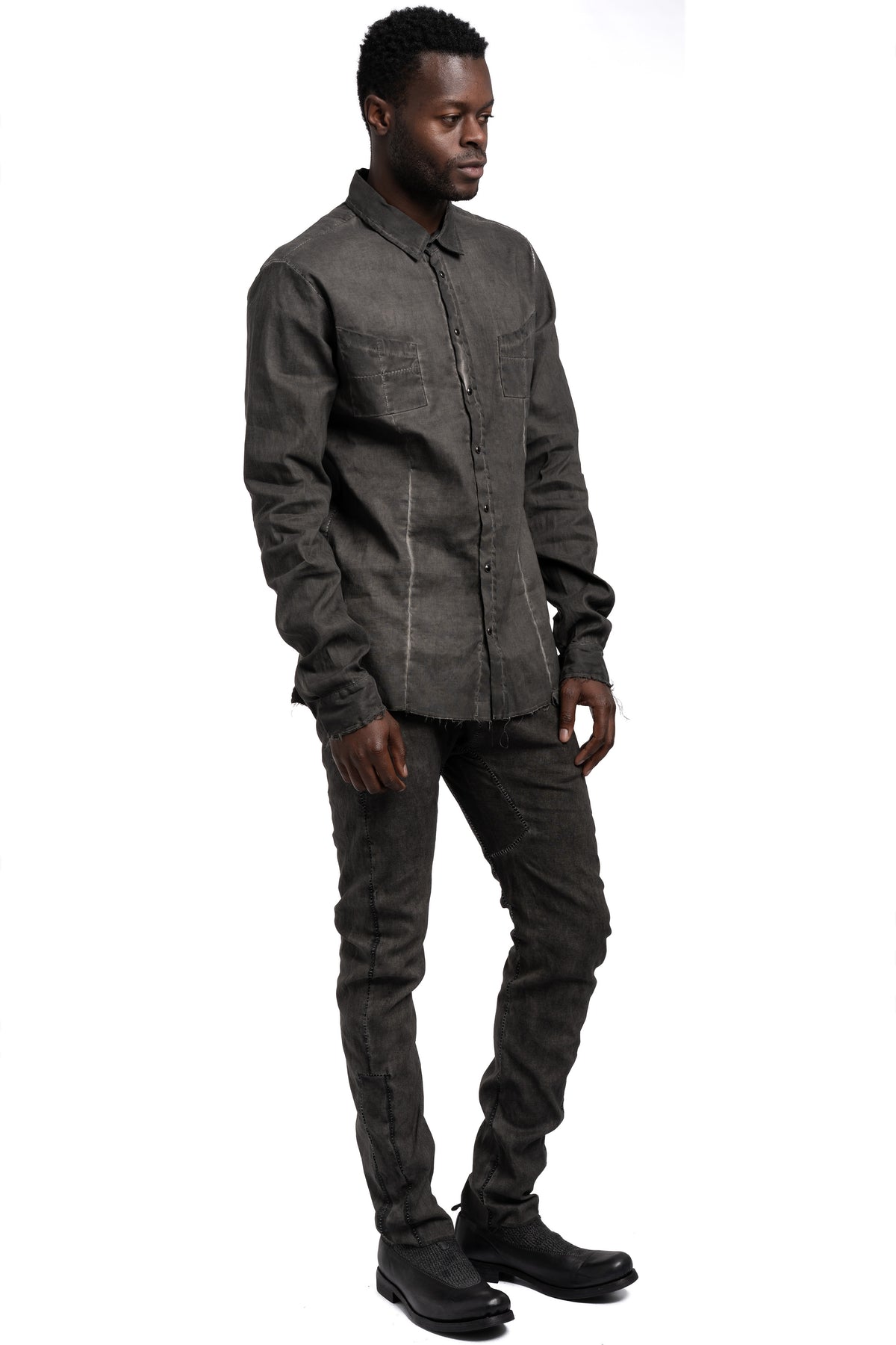 MD75 | SS26 - Linen shirt, Antra resin MD13283L