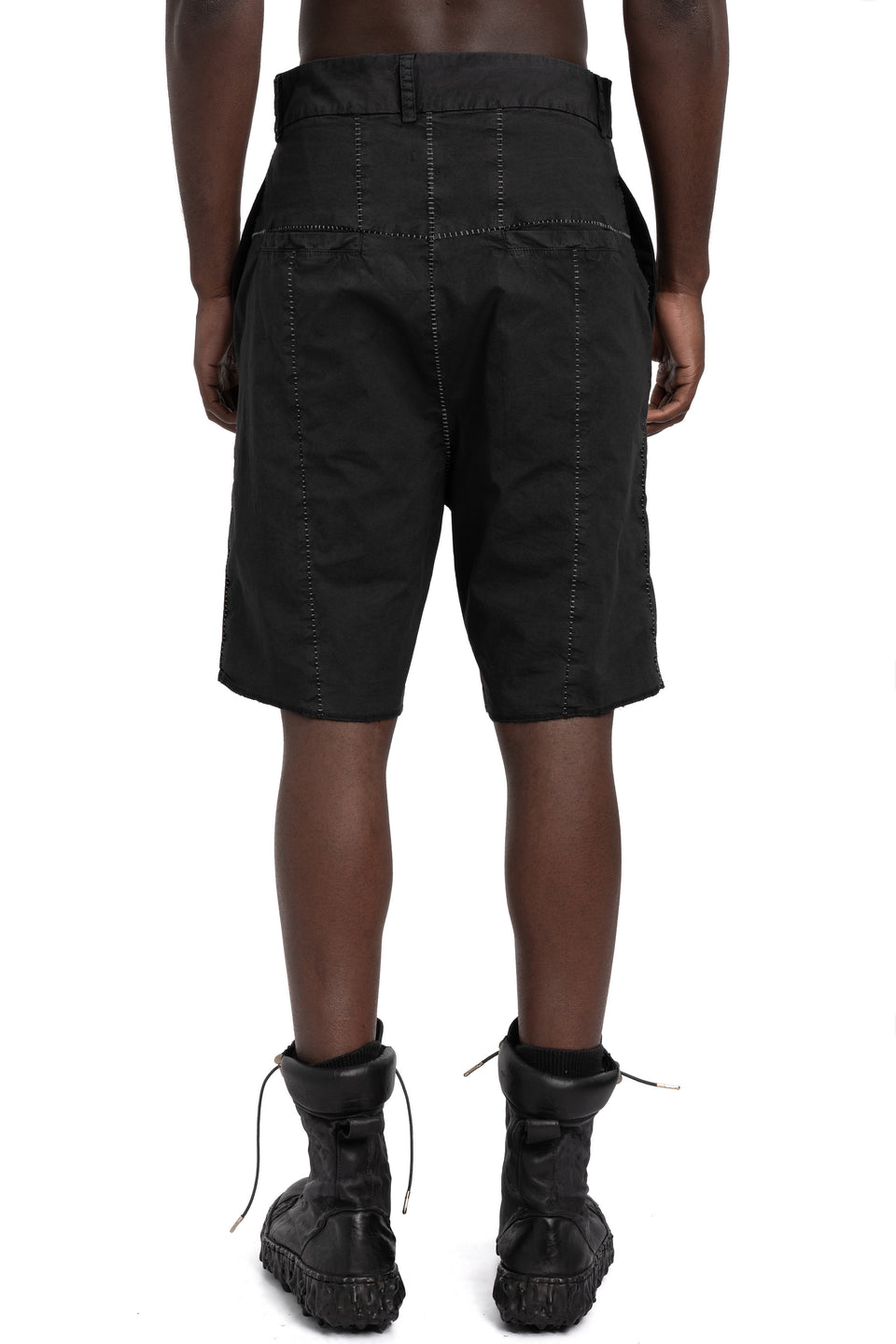 Woven cotton stretch shorts, Black Wash