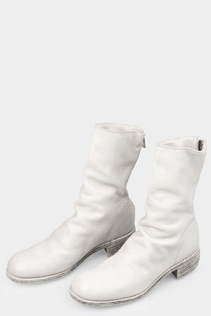 Back zip leather boots | 788X, Light Grey