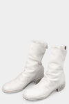 Back zip leather boots | 788X, Light Grey