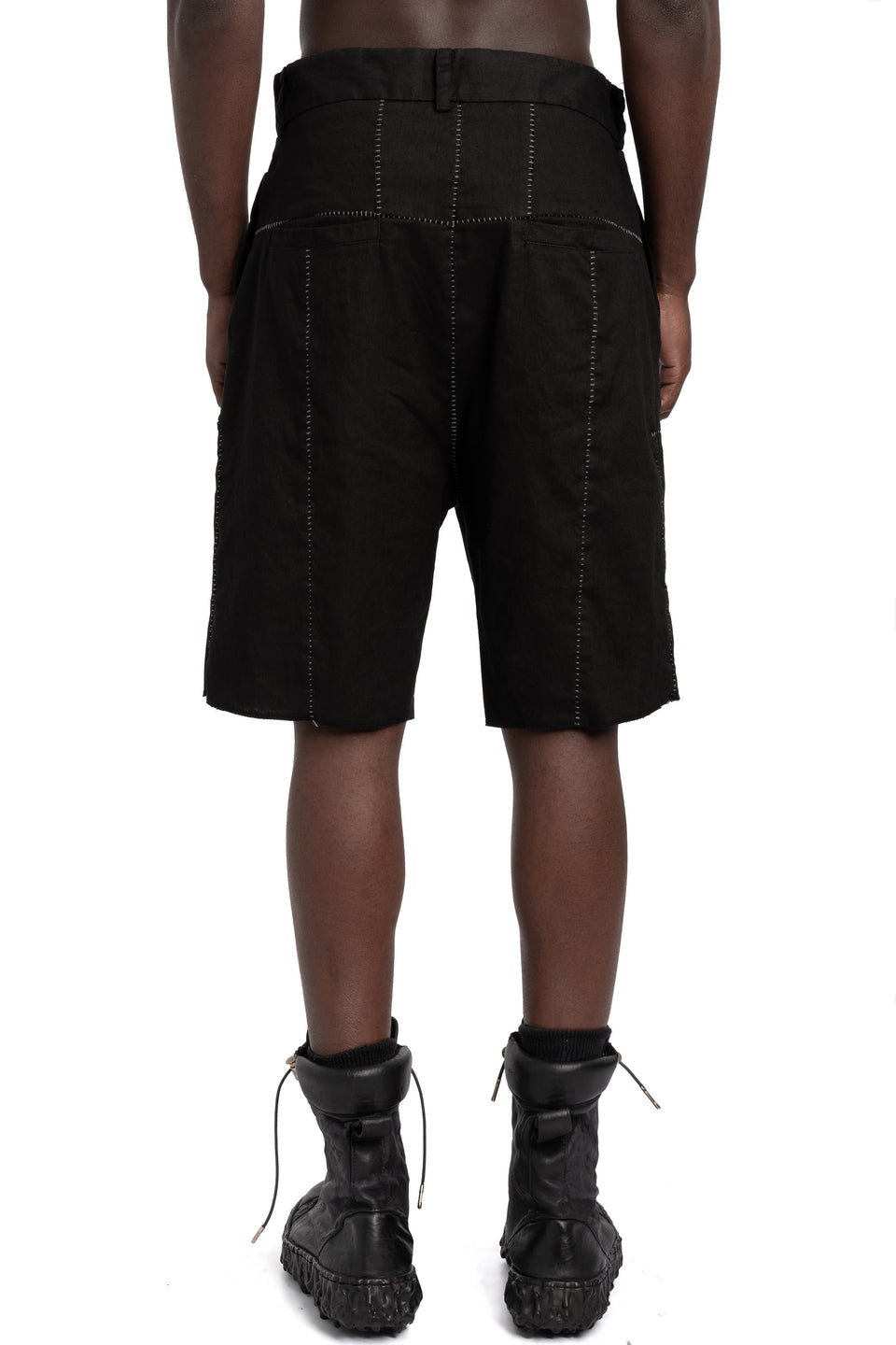Linen stretch shorts, Black