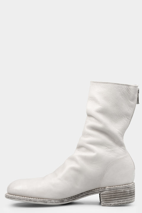 GUIDI - Back zip leather boots 788X, Light Grey, shot on table