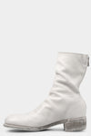 Back zip leather boots | 788X, Light Grey