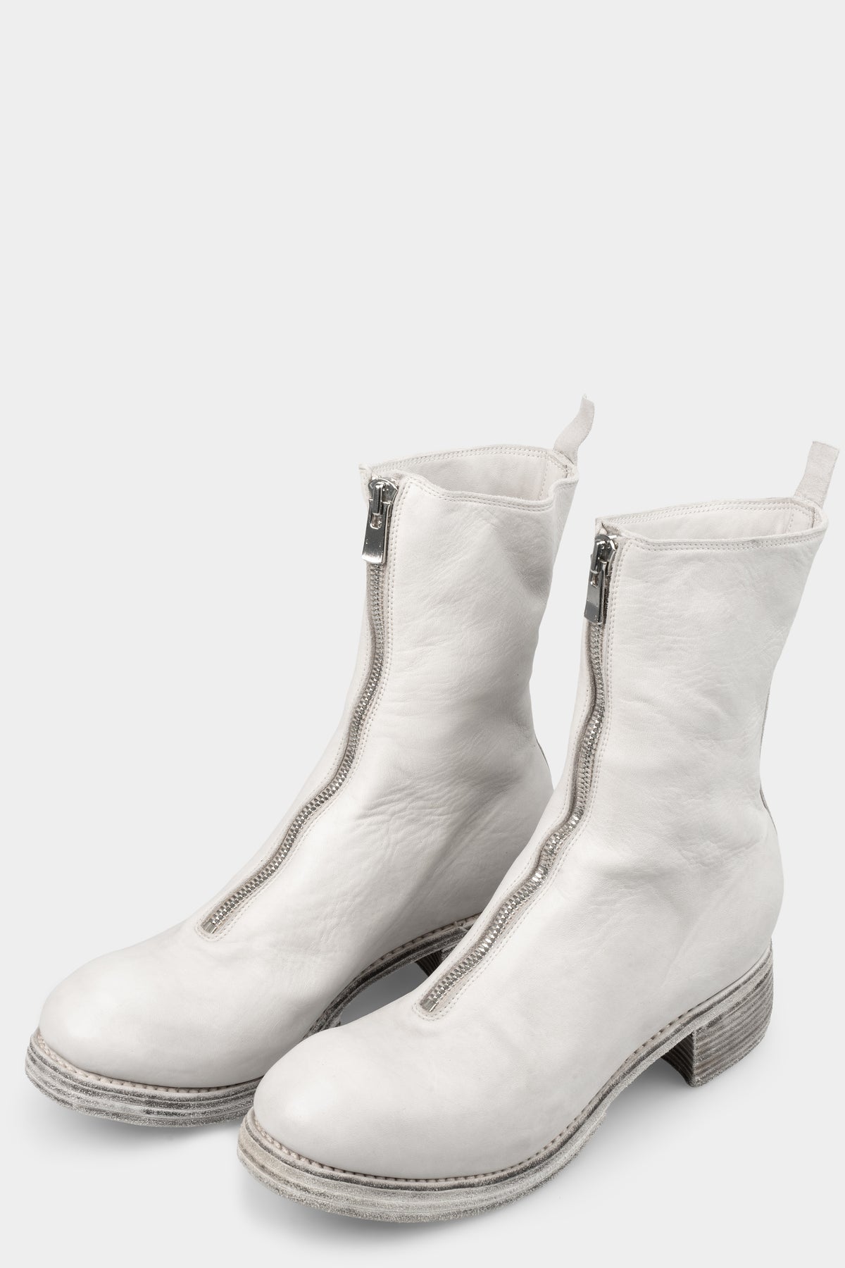 Front zip high top boots | PL2WZ, Light Grey (Double sole)
