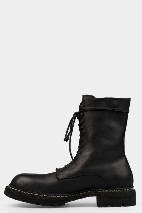 Guidi GR05V - Laced high top boots, Black / Full Grain Horse, shot on table
