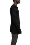 MD75 | SS26 - Lightweight Cotton Scar Stitch LS T-Shirt, Black MD13260