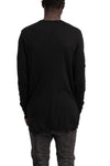MD75 | SS26 - Lightweight Cotton Scar Stitch LS T-Shirt, Black MD13260