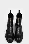 Front zip leather high top sneakers | PLS2