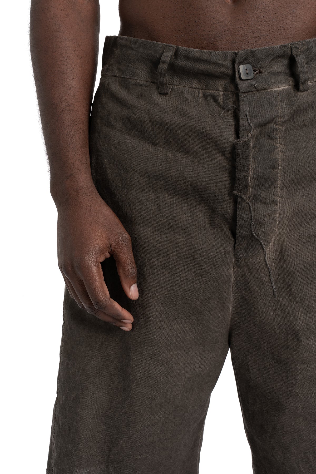 MD75 | SS26 - Linen stretch shorts, Military resin MD13286L