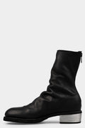 Back zip metal heel leather boots | 788ZI